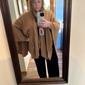 Women's Tan oversized poncho